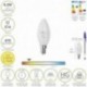 Bombilla Led Filamento Vela Esmerilada E14. 4,5 Watt. Equivale A 35 Watt. 470 Lumenes. Luz Calida 2700º K.