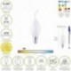 Bombilla Led Filamento Vela Llama Esmerilada E14. 4,5 Watt. Equivale A 35 Watt. 470 Lumenes. Luz Calida 2700º K.