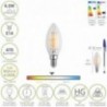 Bombilla Led Filamento Vela Rosca E14. 4,5 Watt. Equivale A 35 Watt. 470 Lumenes. Luz Neutra 4000º K.