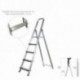Escalera Doméstica Aluminio Profesional 5 Peldaños 12 cm Grosor.