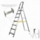 Escalera Doméstica Aluminio Profesional 7 Peldaños 12 cm Grosor.
