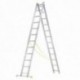 Escalera Aluminio 2 Tramos 12+12 Peldaños. Plegable, Antideslizante, Resistente
