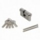Cilindro Seguridad 30x30 mm. Leva Larga Niquelado Con 5 llaves
