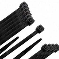 Brida Nylon 100%. Color Negro 2,5 x 160 mm. Bolsa 100 unidades. Abrazadera Plastico, Organizador Cables, Alta Resistencia