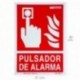 Cartel / Señal Fluorescente Pulsador Alarma 30x21 cm.