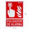 Cartel / Señal Fluorescente Pulsador Alarma 30x21 cm.