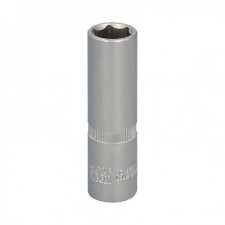 Llave Vaso 1/2" Hexagonal Larga 15 mm. Perfil de 6 caras. Acero Cromo Vanadio, Aristas Redondas