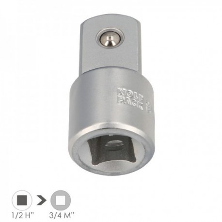Adaptador Reductor 1/2" Hembra A 3/4" Macho Acero Cromo Vanadio, Aristas Redondas, Reductor Carraca,