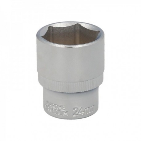 Llave Vaso 1/2" Hexagonal 24 mm. Perfil de 6 caras. Acero Cromo Vanadio, Aristas Redondas