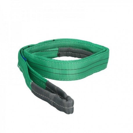 Eslinga Plana Doble Banda 2.000 Kg. Factor Seguridad 7:1, Longitud: 2 Metros Ancho 6 cm. 100% Poliester. Color Verde