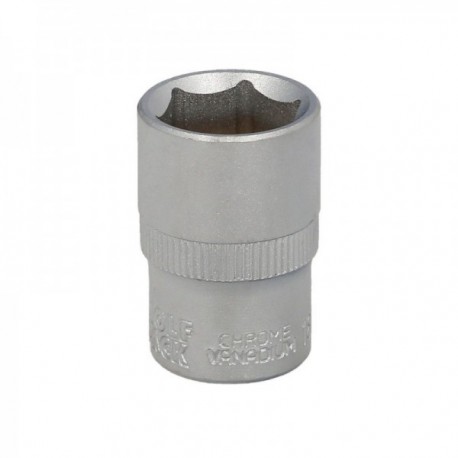 Llave Vaso 1/2" Hexagonal 19 mm. Perfil de 6 caras. Acero Cromo Vanadio, Aristas Redondas