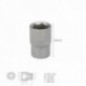 Llave Vaso 1/2" Hexagonal 19 mm. Perfil de 6 caras. Acero Cromo Vanadio, Aristas Redondas