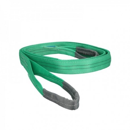 Eslinga Plana Doble Banda 2.000 Kg. Factor Seguridad 7:1, Longitud: 5 Metros Ancho 6 cm. 100% Poliester. Color Verde