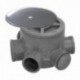 Bote Sifónico PVC Tuberias Ø 110 mm. Salidas Ø 50 y 40 mm. Altura 105 mm.