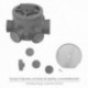 Bote Sifónico PVC Tuberias Ø 110 mm. Salidas Ø 50 y 40 mm. Altura 105 mm.