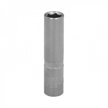 Llave Vaso 1/4" Hexagonal Larga 8 mm. Perfil de 6 caras. Acero Cromo Vanadio, Aristas Redondas