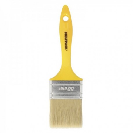 Paletina Profesional Cerda Blanca Ancho 60 mm. Cerdas Naturales Mango Plastico Ergonomico, Brocha Pintor, Pincel Pintura