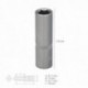 Llave Vaso 1/2" Hexagonal Larga 14 mm. Perfil de 6 caras. Acero Cromo Vanadio, Aristas Redondas
