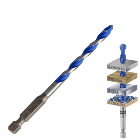 Broca Universal Hexagonal Ø 6,0 mm. (Blister 1 pieza)