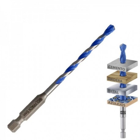 Broca Universal Hexagonal Ø 5,0 mm. (Blister 1 pieza)