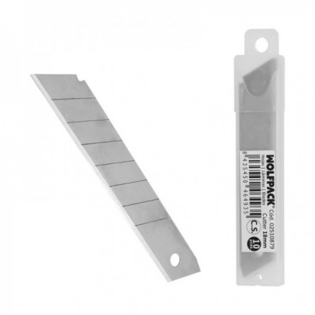 Hoja Cutter 18 mm. (Estuche 10 Piezas) Acero al Carbono.
