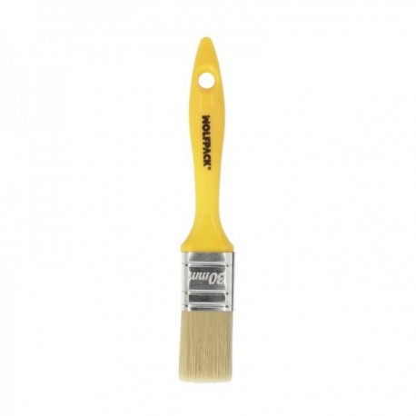 Paletina Profesional Cerda Blanca Ancho 30 mm. Cerdas Naturales Mango Plastico Ergonomico, Brocha Pintor, Pincel Pintura