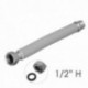 Tuberia Extensible Agua Acero Inoxidable Corrugado. Longitud de 22,5 a 30 cm. Tomas 1/2"
