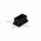 Contera Plástico Rectangular Interior. Color Negro 50x30 mm Bolsa 100 Unidades.