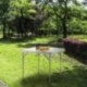 Mesa Plegable Cuadrada HDPE Multifuncional, Portatil, Resistente,Multiusos 86x86x74 cm. Color Blanco