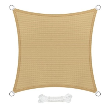 Toldo Vela Sombra Jardin Cuadrada 3,6x3,6 metros Beige