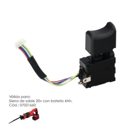 Interruptor Para Sierra De Sable 20 V Con Bateria 4 Ah. Codigo 07021660