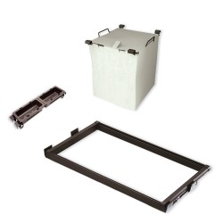 Emuca Kit de guía, cesto para ropa y bandejas auxiliares Moka para módulo 600mm