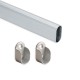Emuca Kit barra armario ovalada 30x15 mm Aluminio