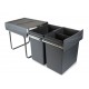 Emuca Contenedores de reciclaje Recycle para cocina, 2 x 20 L, fijación inferior y extracción manual.